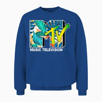Mademark X Mtv - Mtv Cool Tropical Plants Unisex Sweatshirt - Royal