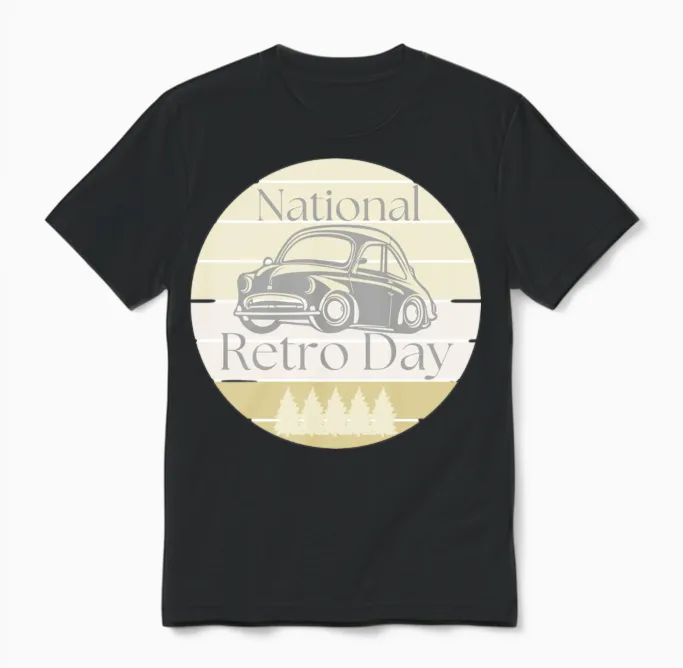 National Retro Day Unisex T-Shirt in Black