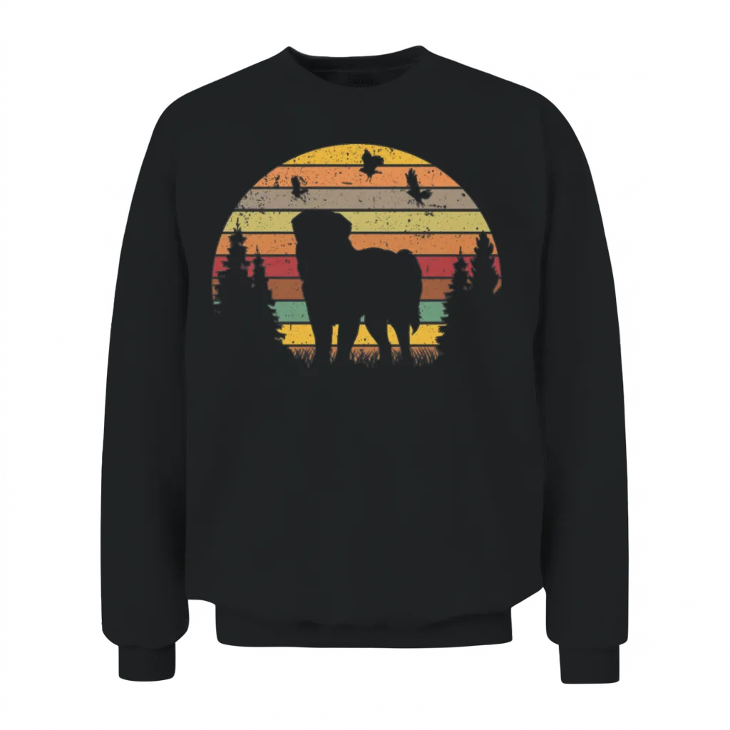 Leonberger Retro Unisex Sweatshirt - Black