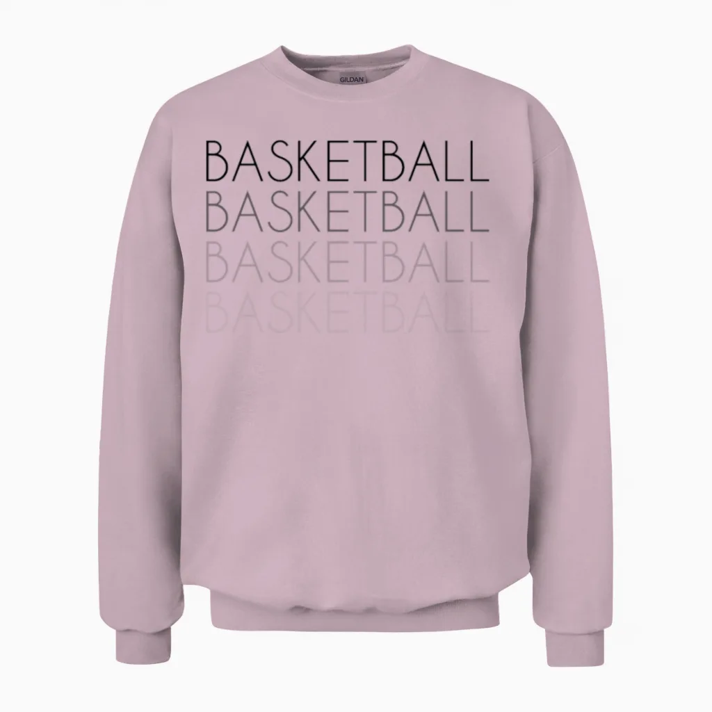 Basketball Retro Unisex Sweatshirt in Light Pink