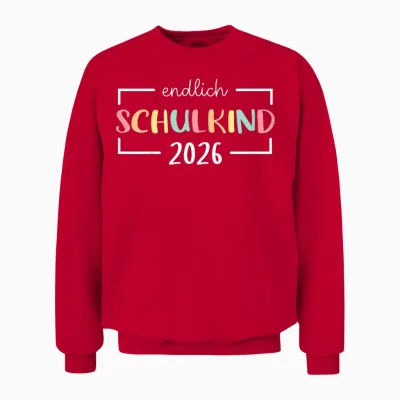 Kinder Schule Erstklässler Einschulung - Endlich Schulkind 2026 Unisex Sweatshirt - Red