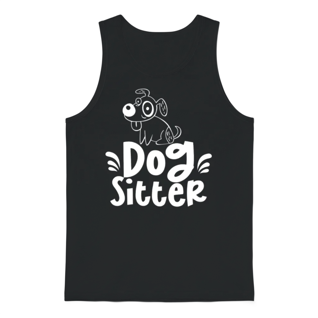 Dog Sitter Job Dogs Puppy Dog Sitting Unisex Tank Top - Black