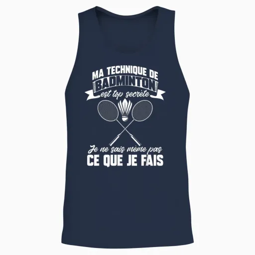 I Don't Even Know What I'm Doing Funny Badminton Unisex Tank Top - Navy