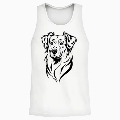 Loyal Dog – Detailed Dog Illustration Unisex Tank Top - White