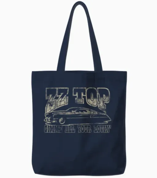 Zz Top Gimme All Your Lovin' T-Shirt, Black, S Tote Bags - Navy