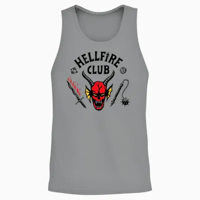 Stranger Things Hellfire Club T-Shirt, Grey, S Unisex Tank Top - Sport Grey