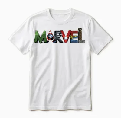 Marvel Avengers Character Text Portrait T-Shirt Small Unisex T-Shirt - White