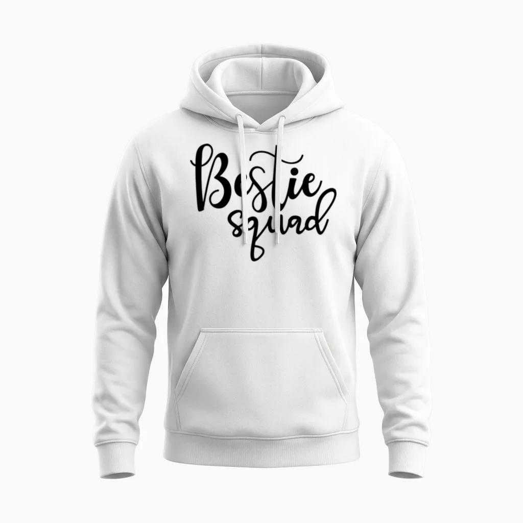 Bestie Squad 01 Unisex Hoodie in White
