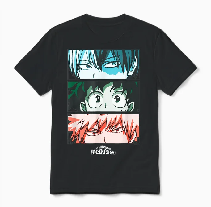 My Hero Academia Todoroki Deku Anime Unisex T-Shirt in Black