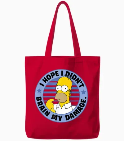 The Simpsons Homer I Hope I Didn't Brain My Damage Tote Bags - Red