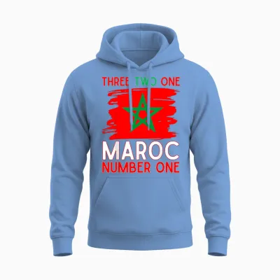 Drapeau Du Maroc Supporter De Football Marocain Pour Homme, Femme, Enfant Unisex Hoodie - Carolina Blue