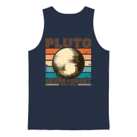 Pluto Retro Aesthetic Unisex Tank Top - Navy – 1