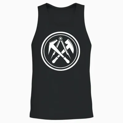 Dachdecker Traditionelles Rundes Zunftwappen Auf Brust Unisex Tank Top - Black