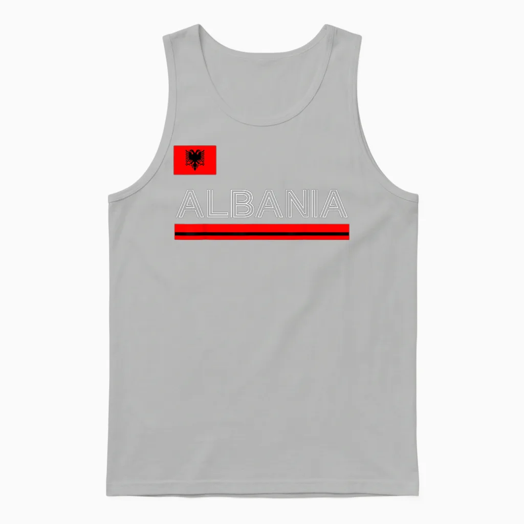 Albanie Davil Dignal Albania Vintage Albaner Kosovo Unisex Tank Top in Ash
