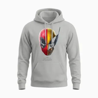 Marvel Deadpool & Wolverine Portrait T-Shirt, Black, S Unisex Hoodie - Ash