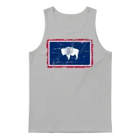 Flag of Wyoming - Vintage Look Unisex Tank Top - Ash – 1