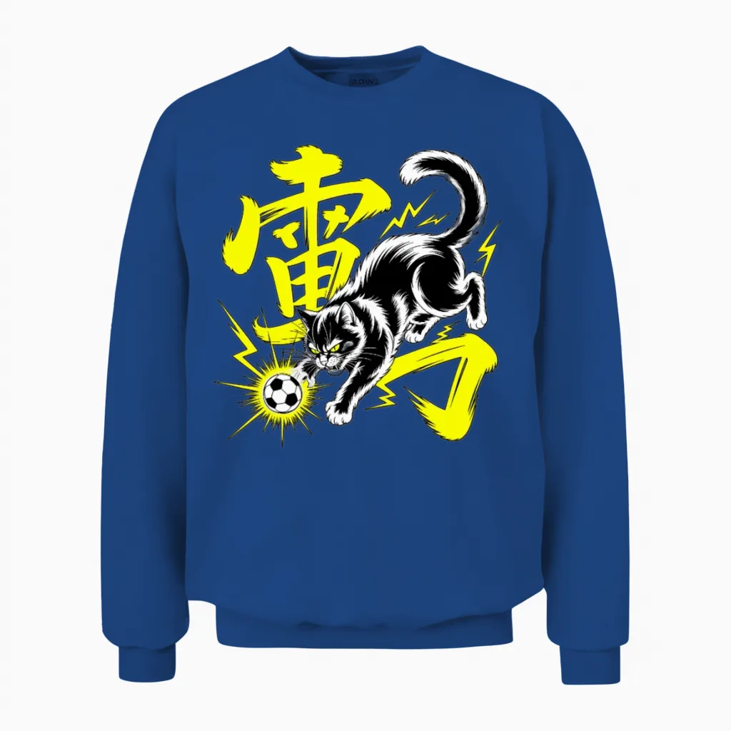 Thunder Cat Soccer - Japanese Anime Football Style Unisex Sweatshirt in Royal