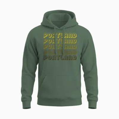 Retro Portland Unisex Hoodie - Military Green