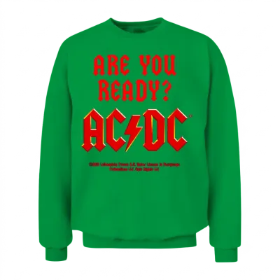 Ac/dc Red Logo Are You Ready? Unisex Sweatshirt - Irish Green