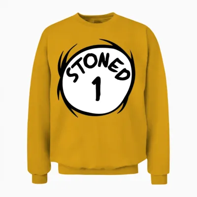Stoned 1 Weed Stoner Matching Unisex Sweatshirt - Gold