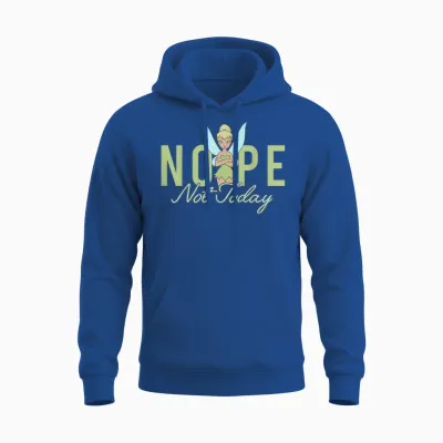 Disney Peter Pan Tinker Bell Nope Not Today Short Sleeve Unisex Hoodie - Royal
