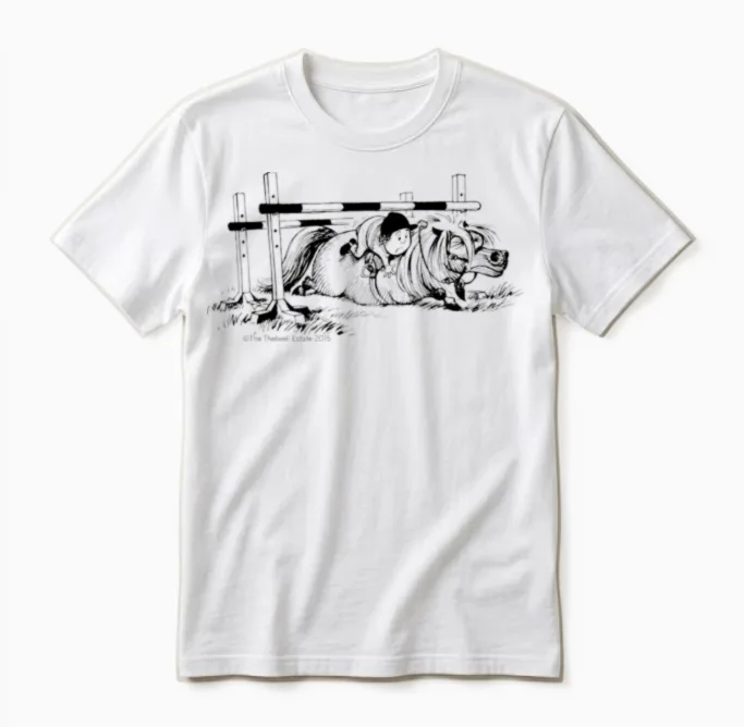 Ponyfall Thelwell Cartoon Unisex T-Shirt in White