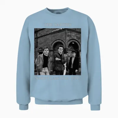 The Smiths Morrissey Salford Lads Club 1985 Stephen Wright Manche Longue Unisex Sweatshirt - Light Blue