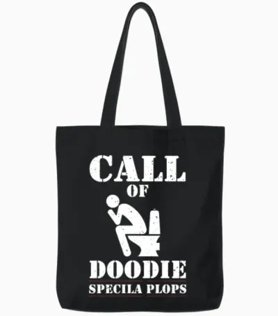 Funny Call of Doodie Tote Bags - Black