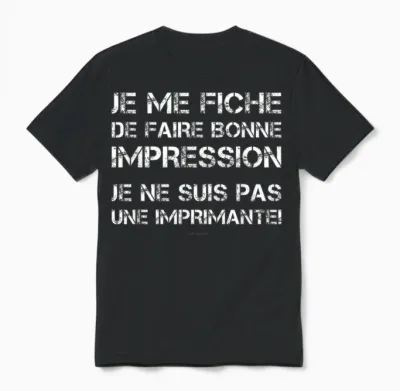 Men's T-Shirt with "je Me Plug" Design [french Language], Black Unisex T-Shirt - Black