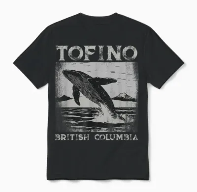 Tofino Colombie-Britannique Baleine Grise île De Vancouver Canada Unisex T-Shirt - Black