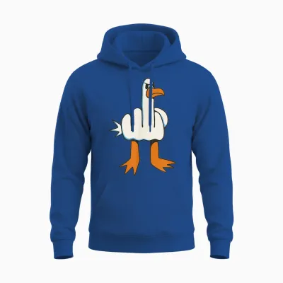 Finger of Honor Animal Seagull T-Shirt, Black, S Unisex Hoodie - Royal