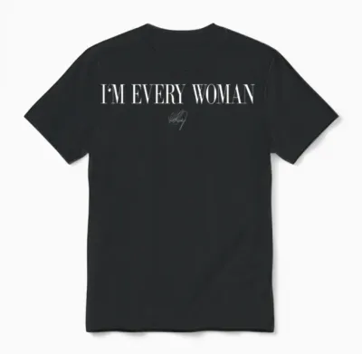 Whitney Houston I'm Every Woman White Unisex T-Shirt - Black