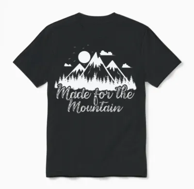 Made for the Mountain Hiking Hobby Unisex T-Shirt - Black