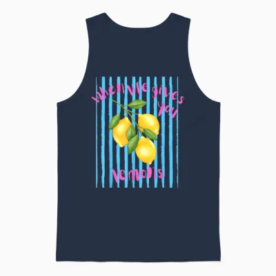 Wenn Das Leben Dir Zitronen Schenkt, Süße Sommerästhetik Unisex Tank Top - Navy