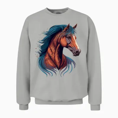 Horse Drawing Unisex Sweatshirt - Ash