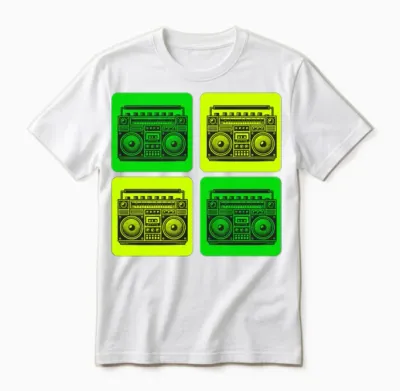 Retro Boombox Vibes Unisex T-Shirt - White