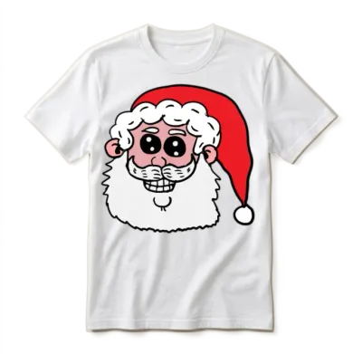 Funny Santa Head Unisex T-Shirt - White