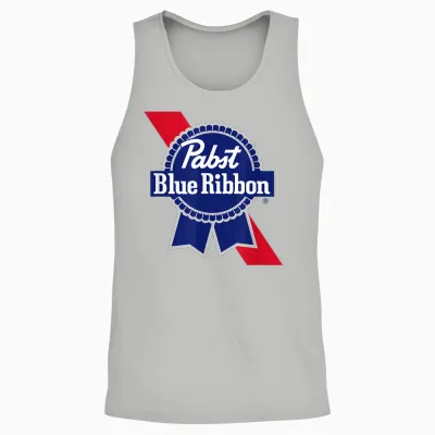 Pabst Crest and Ribbon Licensed Logo Unisex Tank Top - Ash