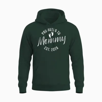 Promoted to Mommy 2026 Unisex Hoodie - Forest