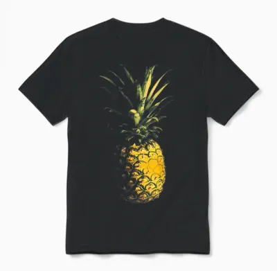 Graphic Art Pineapple Fruit Pineapple T-Shirt, Black, S Unisex T-Shirt - Black