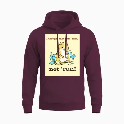 Funny Animal T-Shirt Design, Fitness and Wellness Unisex Hoodie - Maroon