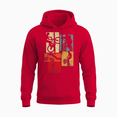 Bicycle Retro Unisex Hoodie - Red