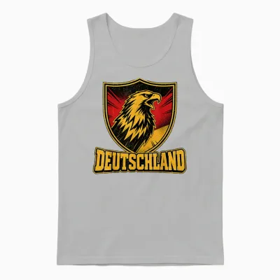 Deutschland Adler - Fan Design Schwarz Rot Gold Unisex Tank Top - Ash