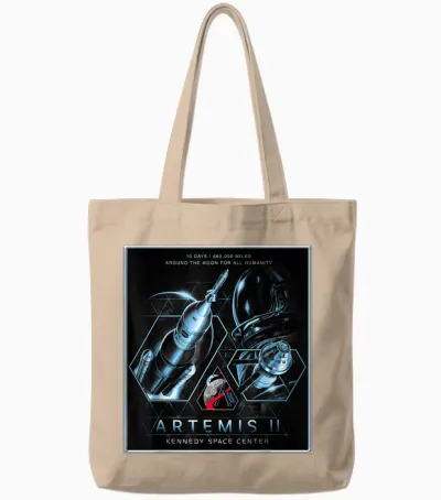 Nasa Artemis Ii Moon Mission Sls Orion Tote Bags - Natural