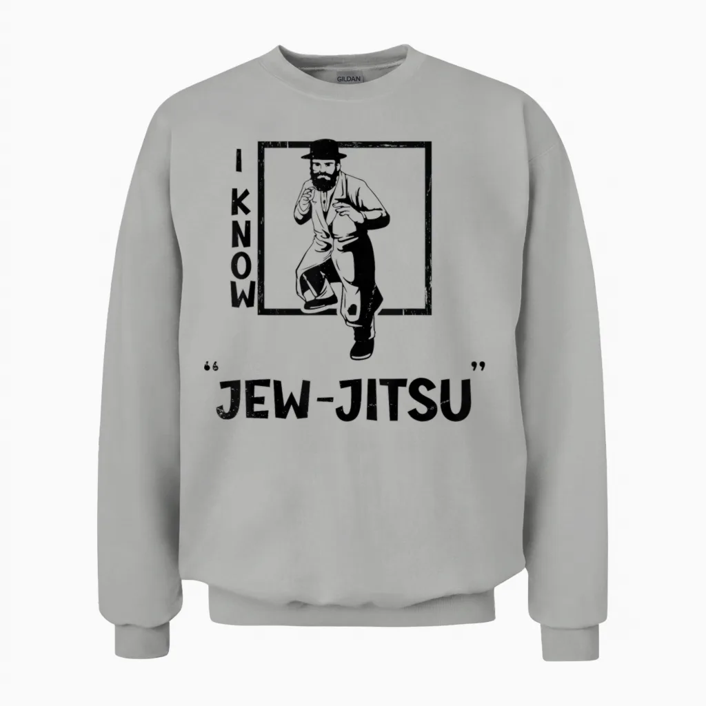 I Know the Jewjitsu I Know the Jewjitsu Funny Jiu Jitsu Jewish Mma Unisex Sweatshirt in Ash