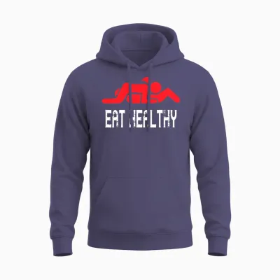 Funny Eat Healthy Sexy Unisex Hoodie - Heather Sport Dark Navy