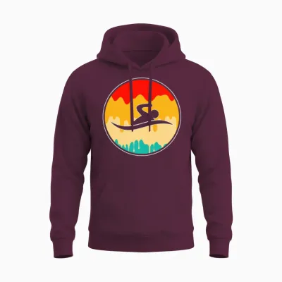 Swimming Retro Unisex Hoodie - Maroon