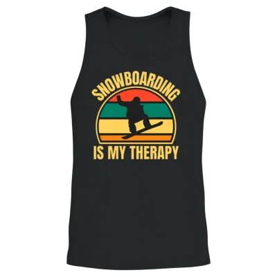 Retro Snowboard Unisex Tank Top - Black