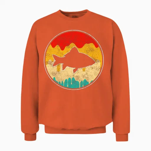Fish Retro Unisex Sweatshirt - Orange