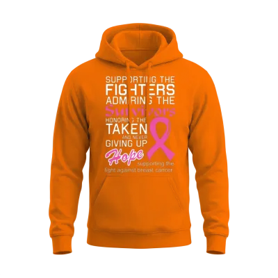Breast Cancer - Supporting the Fight Against Bre Unisex Hoodie - Safety Orange